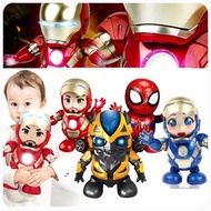 Marvel Dance Heroes Dancing Iron Man Spider-Man Black Panther Bumblebee Hulk Figure Doll Toys