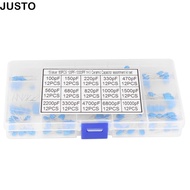 JUSTO 180PCS High Voltage Capacitors, 100PF-10000PF 15 Value Capacitors Assortment Kit, Blue 1kV DIP