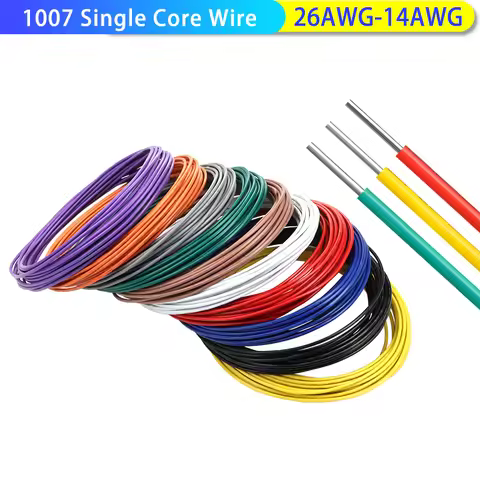 2~50m 1007 Tinned Copper LED Cable 26 24 22 20 18 16 14 AWG Solid Line PVC Insulation Tinned Plating