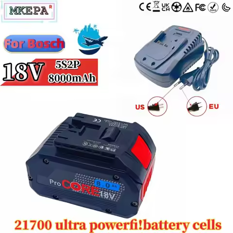 18V 8.0Ah 100% original Bosch rechargeable battery, suitable for tool BAT609 BAT618 GBA18V80 21700 h