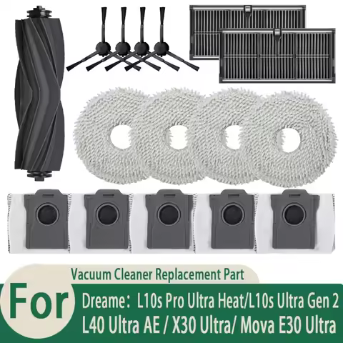 16-Piece Replacement Accessories Kit For Dreame L10S Pro Ultra Heat / L10S Ultra Gen 2 / L40 Ultra A
