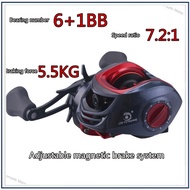 econsafe Malaysia Baitcasting Reel 7.2:1 Metal Water Droplet Fishing Reel Gear for Saltwater Freshwa