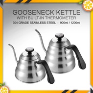 Gooseneck Kettle with Thermometer, 304 grade stainless steel, Bundle with Mini Electric Stove 500W G