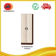 P2U EL Almari Baju/ Wardrobe/ Almari Pakaian/ Alamari Baju 2 Pintu/ 2 Door Wardrobe/