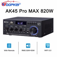 Woopker Audio Amplifier AK45/AK45 Pro Max 820W HiFi Digital Stereo Channel2.0 Bluetooth Amplifier Re