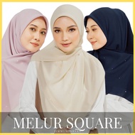 Melur Plain Square Scarf | Tudung Bawal Batu Manik Tabur Chiffon Voile || Jimmy Scarves | Bidang 45 