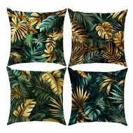 Green Leaf Print Throw Pillow Cover16X16 18X18 20X20inch Cushion cover, pillowcase, sofa pillowcase