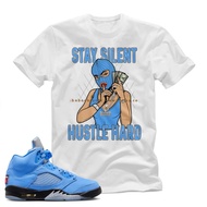 2025 gift for friends waffle shirt xs-3xl HUSTLE Unisex T-shirt to Match Air Jordan 5 Retro UNC Univ
