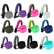 Lueaspy 2pcs/set Blingbling Paracord and Boot Set  22oz Aqua Accessories Pink Blue Handle flask Rope