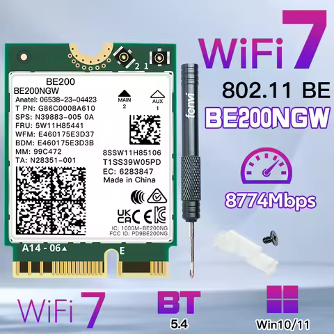 fenvi WiFi 7 For BE200 WiFi Card Bluetooth 5.4 BE200NGW 2.4/ 5/ 6 GHz 5.8 Gbps Network Adapter For W