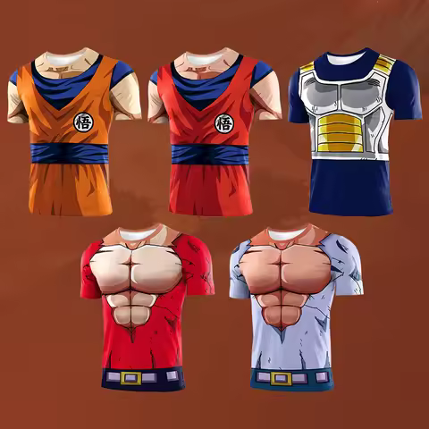 Zawaland Cosplay Goku T-shirt Tops For Man Tight Fitness Tees Sports Wear 3D Print Funny Short-Sleev