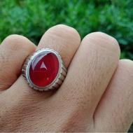 Red baron agate ring natural