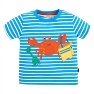 英國 JoJo Maman BeBe - 超優質嬰幼兒/兒童100％純棉短袖上衣/T-shirt/動物T-淘氣螃蟹