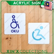 OKU Tandas Disabled WC Toilet Acrylic Sign 厕所标识 PREMIUM QUALITY