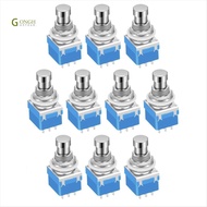 10PCS Guitar Effects Pedal Footswitch 3PDT Stomp Pedal Switch 9-Pin Locking Push Button Foot Switch