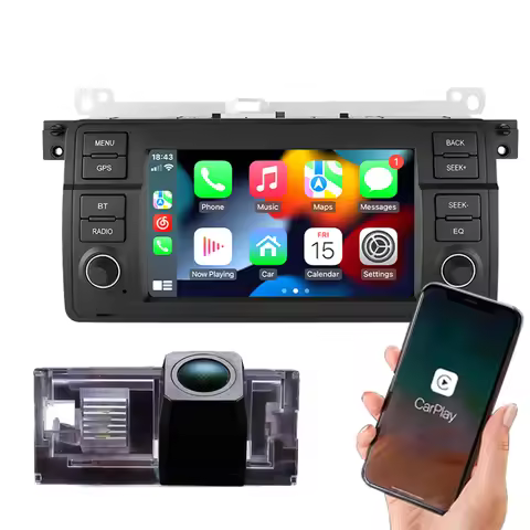 Android car radio with Carpaly GPS Navigation+HD rear view camera for BMW 3 Series E46 316i 318d 318