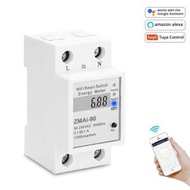 全城熱賣 - 塗鴉WIFI智能計量電錶遠程控制LCD電量計量斷路器支持Alexa Google
