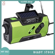 (xiu988) Emergency Weather Radio Hand Crank Portable Solar Charging with AM/FM/NOAA LED Flashlight S