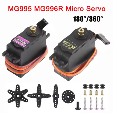 1/4pcs MG995 MG996R Micro Servo Digital All Metal Gear 180° 360° for RC Smart Car Model Helicopter B
