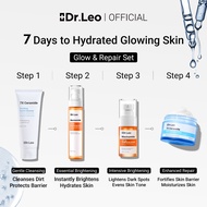 Dr.Leo  Brightening Skincare 4pcs Set Whitening 377 VC Serum+Toner+7x Ceramide Barrier Recovery Crea