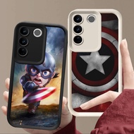 R82 Captain America Casing for VIVO V29E Y81 Y81s V29 Pro Y100 Black and White