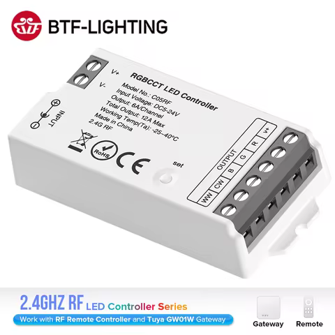 Mini 2.4GHz LED Light Strip Controller for 2pin DIM 3pin CCT 4pin RGB 5pin RGBW RGBCW 6pin RGBCCT 28