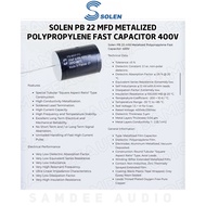 1 Piece/Solen PB 22 mfd Metalized Polypropylene Fast Capacitor 400V