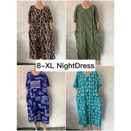 8XL Jumbo Printed Sleep Dress