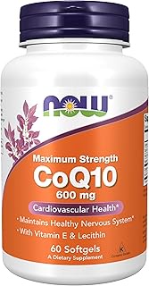 Now Foods Now Supplements, Coq10 600 Mg, Maximum Strength With Vitamin E & Lecithin, 60 Softgels