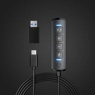 XIBOLIYA | การ์ดเสียงภายนอก 3.5 เป็น TYPE-C ไม่ต้องใช้ไดรเวอร์ สำหรับหูฟังเกมมิ่ง 7.1