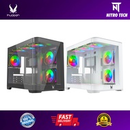 Invasion D-5000 ARGB Dual Chamber mATX Chassis PC Case (4x ARGB fans included)