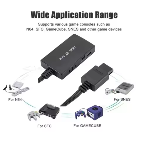 YIGETOHDE N64 to HDMI Converter Plug and Play 1080P For N64 To HDMI Converter Cable HDMI Cable For N