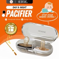 He Or She Day & Night Pacifier NewBorn Silicone Soother Pacifier Chain Puting Baby chain clip Cutie 