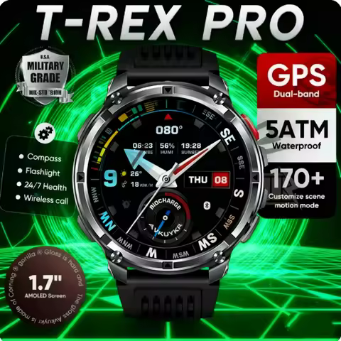 New T-Rex3 Pro 1100mAh Battery Smart Watch GPS path 5ATM Waterproof Sports Run tracker Outdoors Comp