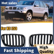 1 Pair Car Front Hood Bumper Kindey Grille Grill for-BMW X5 E53 2004-2006 51137113733
