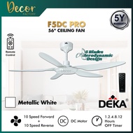 DEKA Fan DEKA F5DC PRO 56 Inch 5 Blades 20 Speed Forward + Reverse DC Motor With Remote Control Ceil