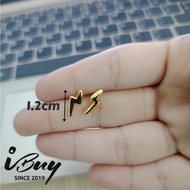 IBUY 999 Gold Lightning Earrings  24K (999) 足金999 闪电耳钉
