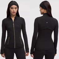 Lulu Define Yoga  Slimming  High-stretch  Sports Jacket for Women Gold Zipper