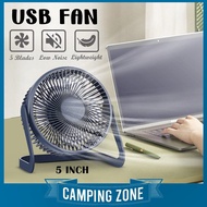 CAMPING ZONE 5 Inch USB fan mini mute office computer student dormitory USB Portable Mini Fan Kipas Pintar Lipat