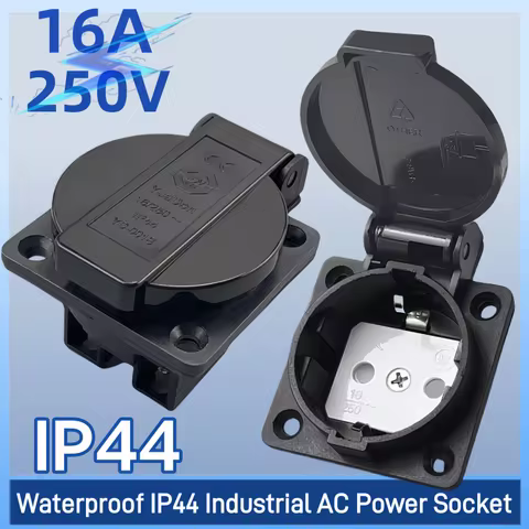 EU IP44 16A250V electrical AC power socket European universal industry with waterproof cover German 