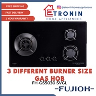 Fujioh Gas Hob with 3 Different Burner Size FH-GS5030 SVGL PUB | LPG