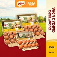 QL Omega 3 & DHA Egg - Medium 40pcs Fresh Egg Farm Fresh Egg Telur Segar