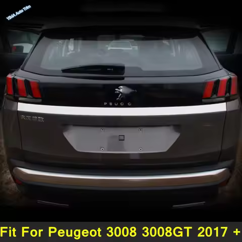 For Peugeot 3008 3008GT 2017 - 2022 Auto Rear Tail Door Strip Tailgate Trunk Trim Cover Exterior Par