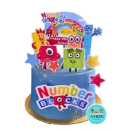 Number Blocks Cake Topper (Free Add Name)