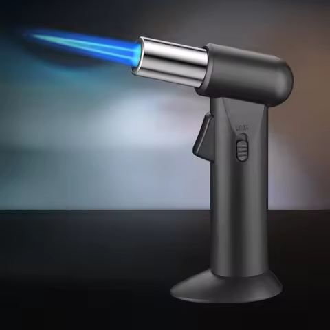 Large Flame Gun Lighter,Windproof Blue Flame,Adjustable Flame Size,Safe Locking Fire, Outdoor Barbec