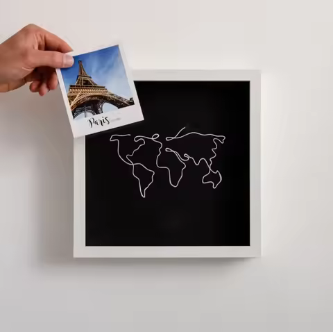 Travel Adventure Archive Box Ticket Shadow Box Picture Frame for Wall and Tabletop Display Keep Memo