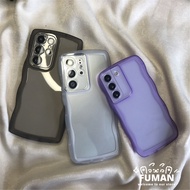 Cases Compatible For  Reno 8Z 7Z 8 7 Lite OPPO A97 A94 A95 5G A8 A31 2020 F11 Phone Case Transparent Simple Wave Creative Solid Color Back Cover Soft TPU Couple Mobile Casing