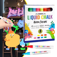 Erasable Coloured Liquid Chalk 8 Colors Water-Based Billboard LED Board Marker Pens 3mm Glass Painti