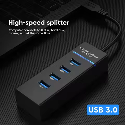 4Port USB 3.0 Hub USB Hub High Speed USB Splitter Adapter 5Gbps For PC Computer Accessories Multipor