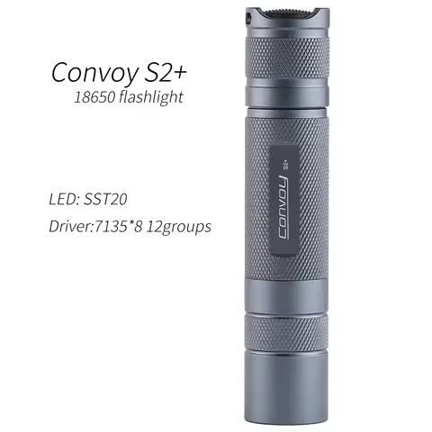 Convoy S2+ with luminus SST20,DTP copper plate,ar-coated glass lens,7135 12groups,18650 flashlight ,